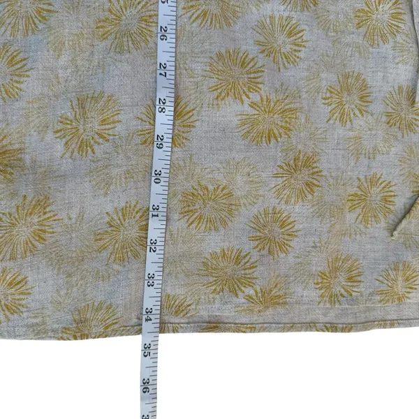 Entro Beige Yellow Linen Blend Dress Size Large Boho Chic Bohemian Sunburst Sun - Image 10