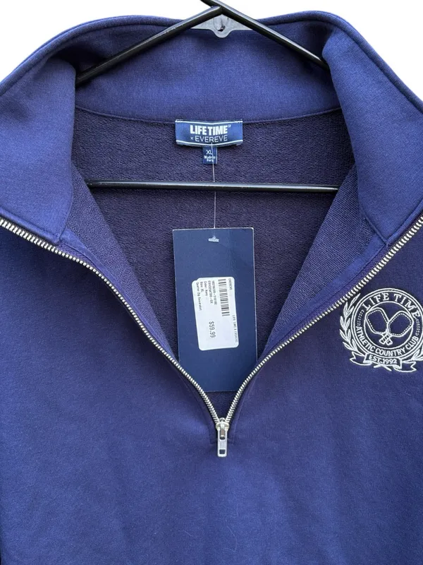NWT EVEREVE X Lifetime 1/4 Zip Embroidered Logo Sweatshirt Navy Size XL - Image 5