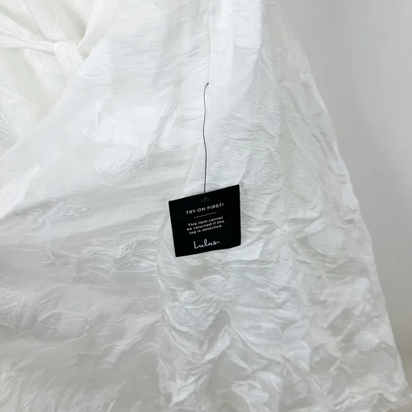 Lulus Sweet Definition White Burnout Ruffled One-Shoulder Midi Dress Large NWT - Image 10