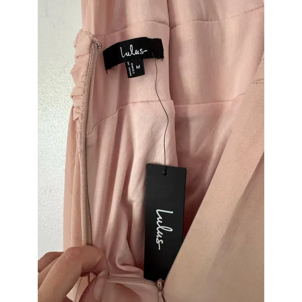 NWD Lulus Heavenly Hues Blush Maxi Dress Size Medium Prom Bridesmaid - Image 10