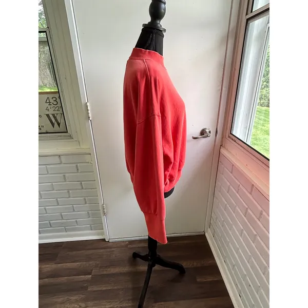 We The Free Free People Mock‎ Neck Relaxed Cropped Sweatshirt Red Large - Image 5