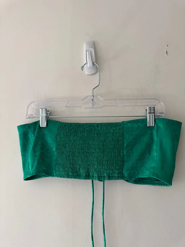 12th Tribe St.‎ Barths Emerald Jacquard Crop Top Emerald Green - Image 8