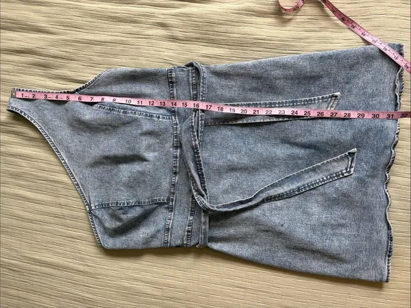 Le Lis Light Blue One-Shoulder Denim Dress - Image 3