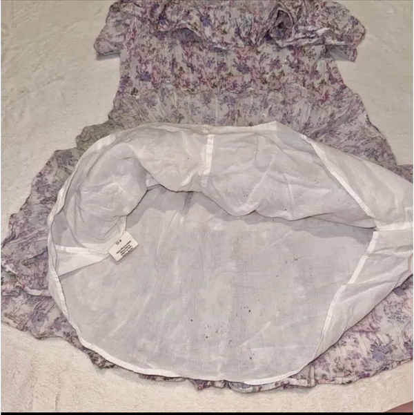 Loveshackfancy Shanely Printed Floral Mini Ruffle Dress size Medium - Image 9