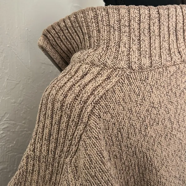 Columbia Tan Quarter Zip Jacket w/ Cable Knit Details - Image 5