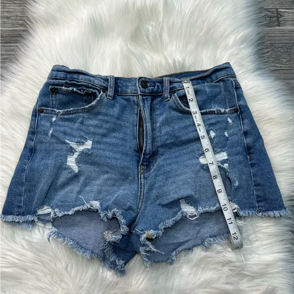 Abercrombie & Fitch High Rise Distressed Denim Cutoff Shorts - Image 6
