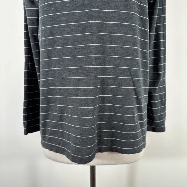 Lululemon Women's Shirt Sz 8? Long Sleeve Dark Gray White Stripe NO SZ TAG - Image 3