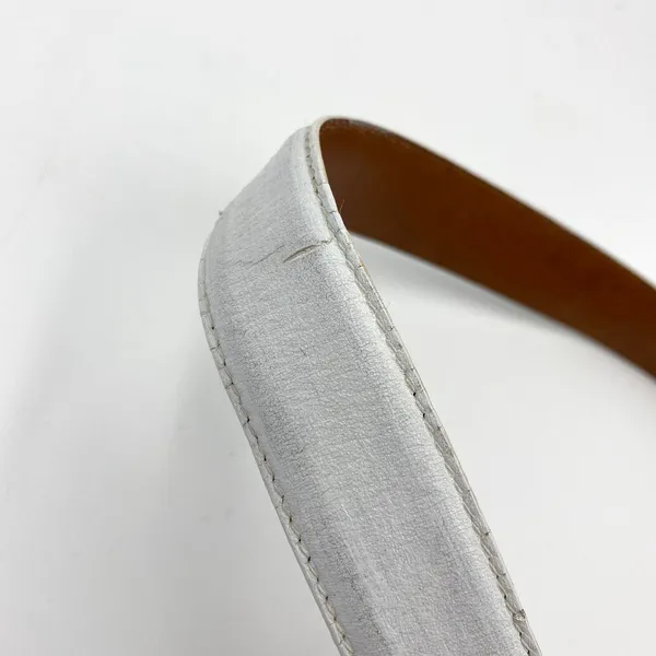 Ralph Lauren Vintage White Leather Belt Monogram Logo - Image 6