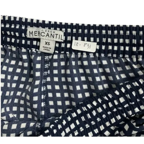 J. Crew Mercantile Blue & White Checked Drawstring Shorts Women's Sz XS | 18-831 - Image 3
