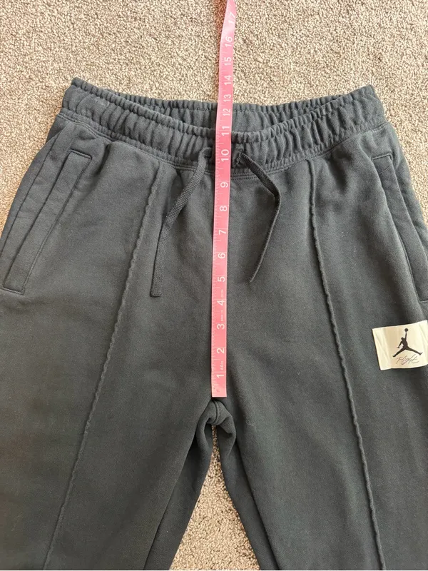 Jordan Flight Fleece Black Jogger Sweatpants Zip Pockets Men’s Small - Image 7