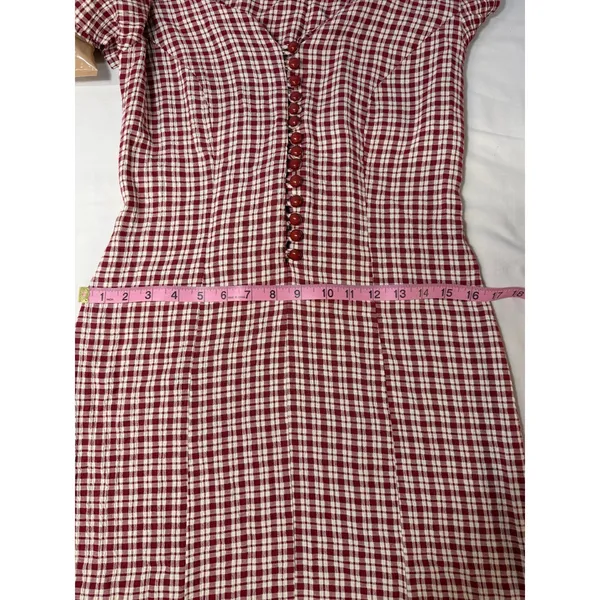Vintage Gingham Maxi Dress Cottagecore Plaid Prairie Western Boho‎ Size 11/12 - Image 8