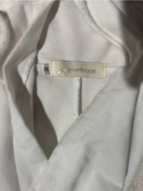 White cropped hoodie zip up medium - Image 3