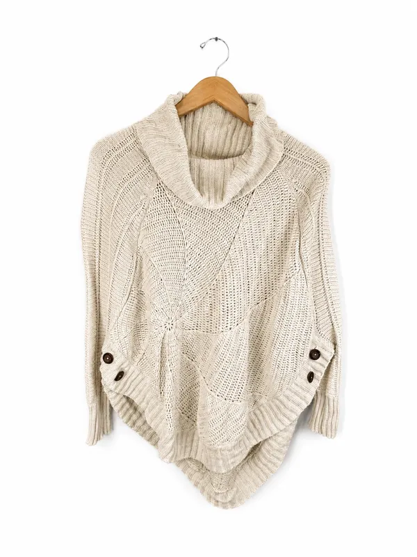 Anthropologie Angel of the North Harvest Moon Cotton Poncho Sweater Size S - Image 2
