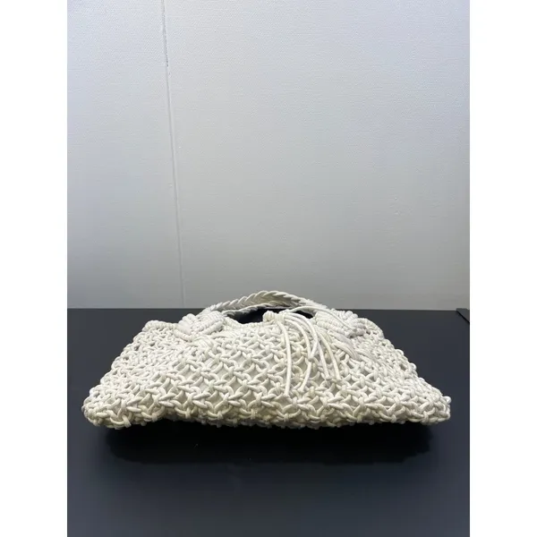 Women's Handmade Macrame/Crochet White Hand bag SKU 4278 - Image 5