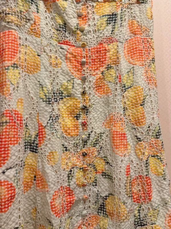 Anthropologie White Ruffled Eyelet Floral Embroidered Dress - Image 14