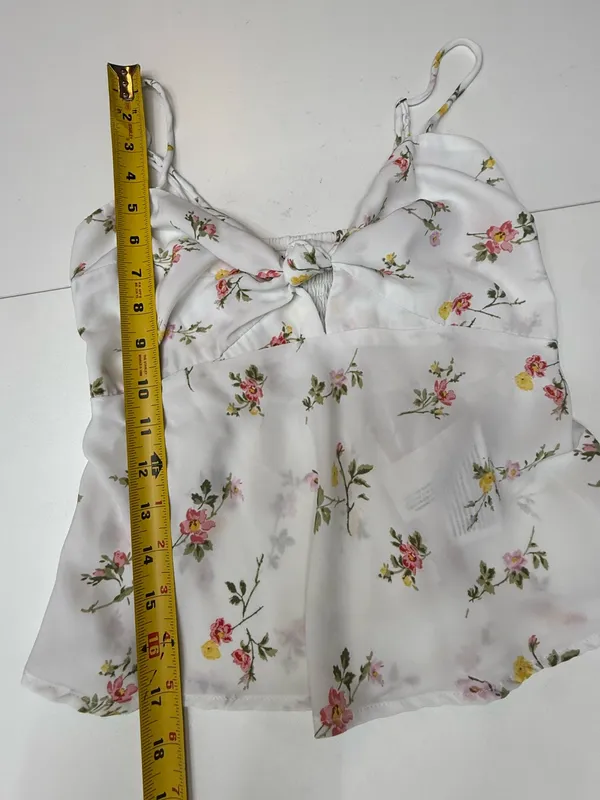 Abercrombie & Fitch White Floral Tie-Front Cami size XS - Image 8