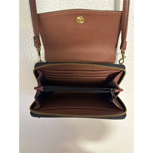 Relic Women’s Wallet with Strap – Light Brown, Beige & Black Pattern - Image 3