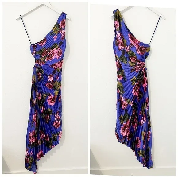 NWT Dress Forum VIOLET FLORAL ASYMMETRIC ONE SHOULDER MAXI DRESS Small S - Image 2