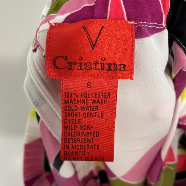 V Cristina Small Pink and Black Pop Art Wide Leg Pants - Image 9