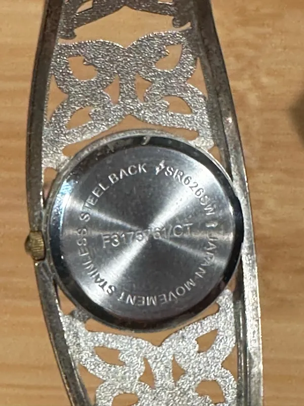 AVON BUTTERFLY Filigree TWO-TONE BANGLE Watch Cuff Quartz Fashion Jewelry - Image 8