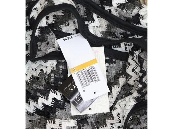 NWT Miken Juniors Striped Low-Back Dress Swim Cover Up I9083K795 Black / White S - Image 11