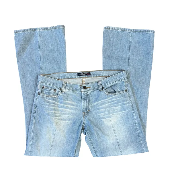 Vintage American Eagle Y2K Flare Jeans Women's 10 Low Rise Seamed Light Wash - Image 3