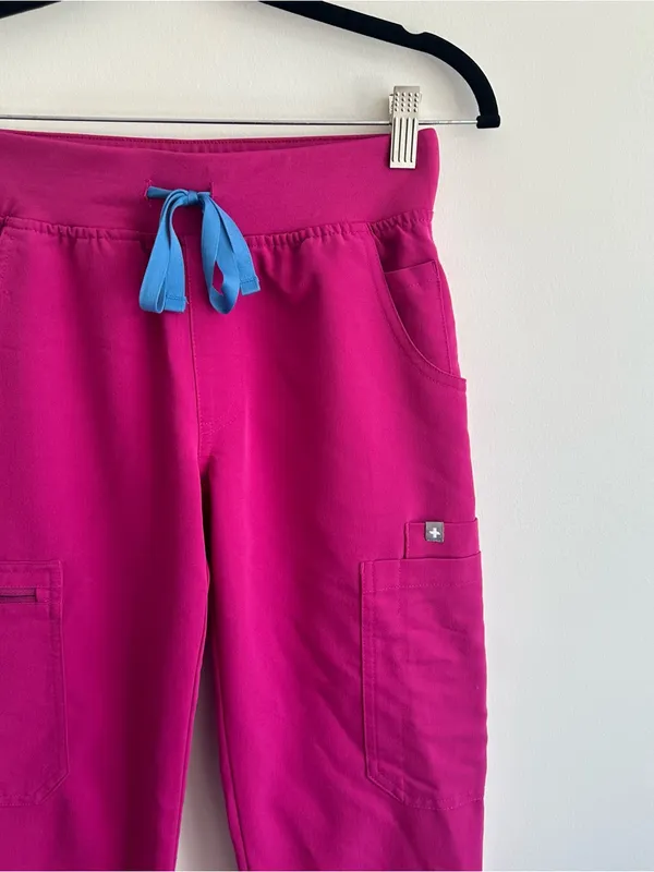 Figs Women’s Yola Skinny Scrub Pants in Raspberry Sorbet XXS-Petite - Image 3