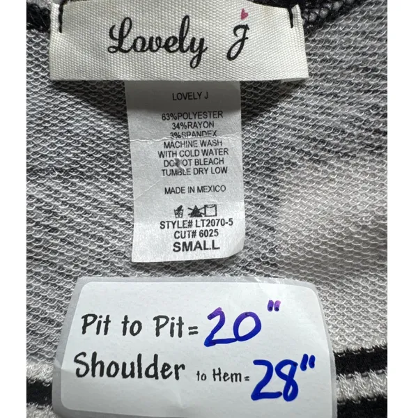 Lovely J Buffalo‎ Plaid Raglan Top Striped Sleeve Comfy Pullover Small - Image 2