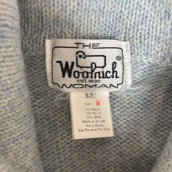 Woolrich Wool Blend Vintage Pale Blue Sweater Pullover size medium - Image 2