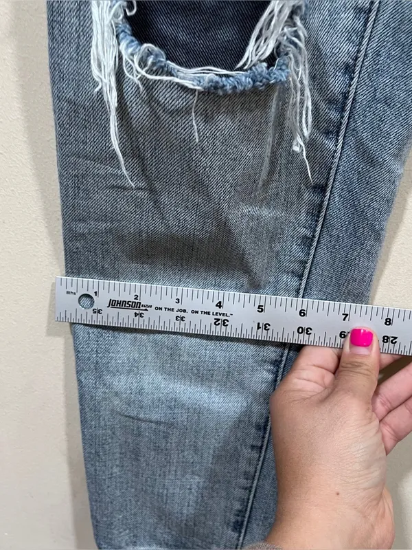 Pistola Distressed Patched High Rise Jeans Light Wash Size 26 EUC - Image 4