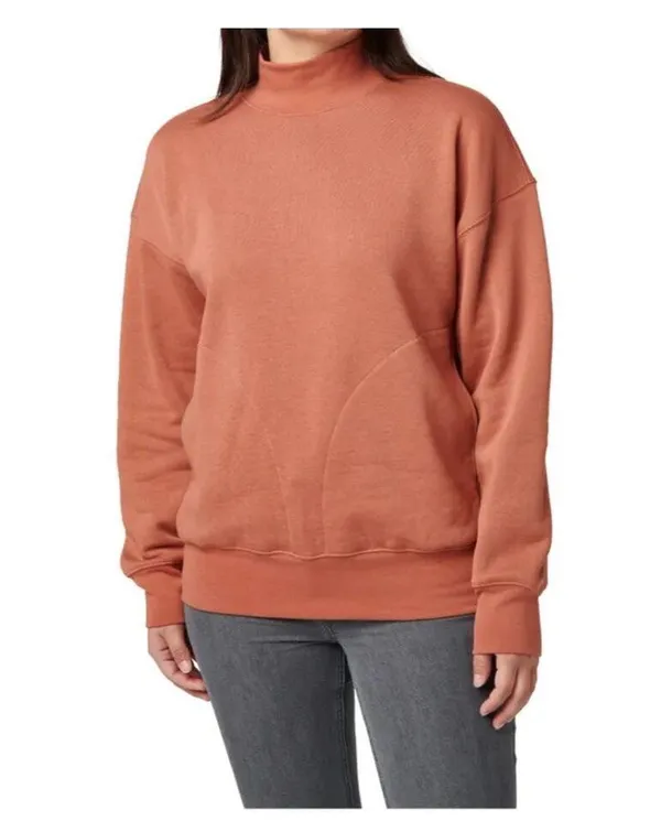 5.11 tactical WREN OVERSIZED FLEECE burnt orange size M mock-neck casual top - Image 7