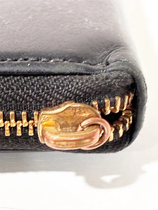 Tory Burch Carson Zip Continental Wallet Black Soft Leather Gold Hardware - Image 3
