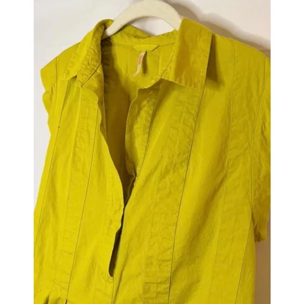 Free People Naomi Mini Dress or Tunic Women's Small in Chartreuse Olive - Image 5