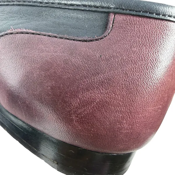 Enzo Angiolini Leather Loafers Flats Colorblock Square Toe Navy Burgundy‎ 5.5 - Image 9
