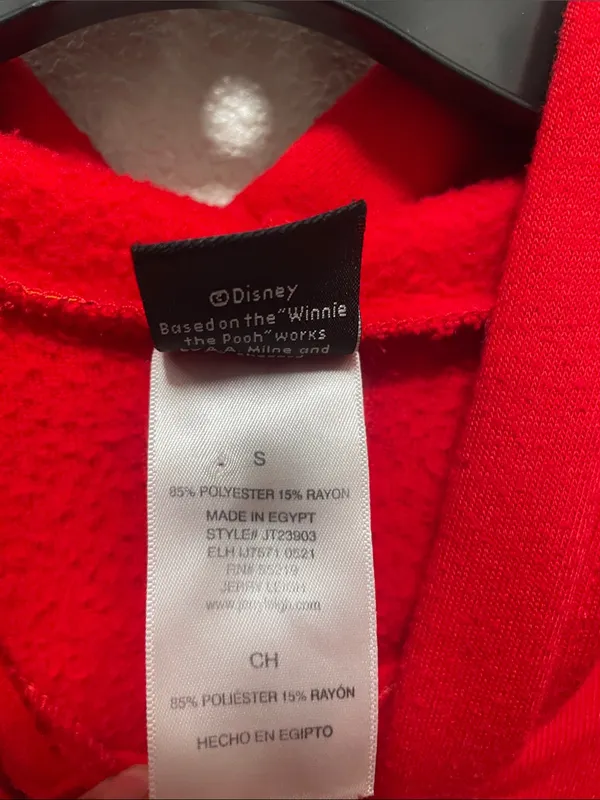 Disney Red Winnie the Pooh Cropped Hoodie Sweatshirt - Women - Image 4