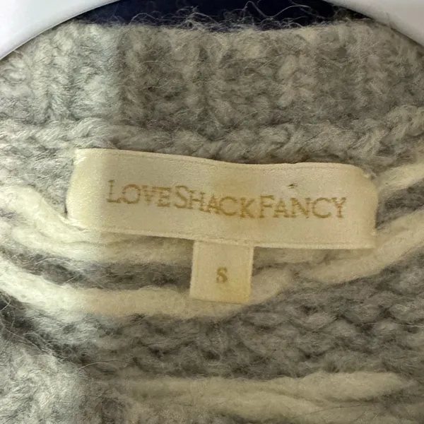 LoveShackFancy Rosie Pointelle Grey/GrayAlpaca Wool Pullover Sweater (S) - Image 7