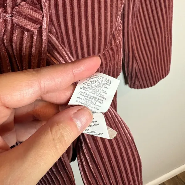 NWT Nast Gal Say It Stripe Velvet Striped Blazer - Image 6