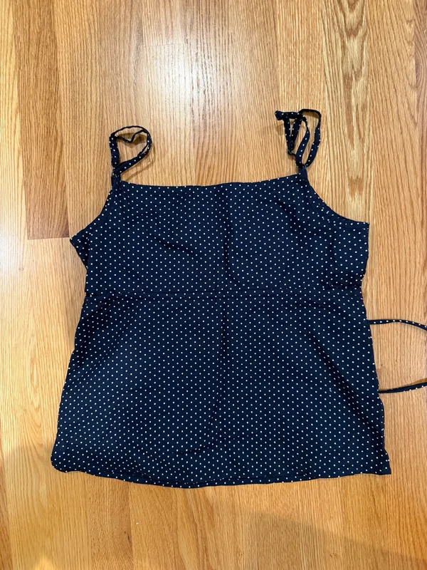 Brandy Melville Tank Top Polka Dot Navy White - Image 2