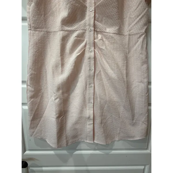 Renwick Sport Pink Stripe Seersucker Court Dress Large Tennis Preppy Coastal - Image 5