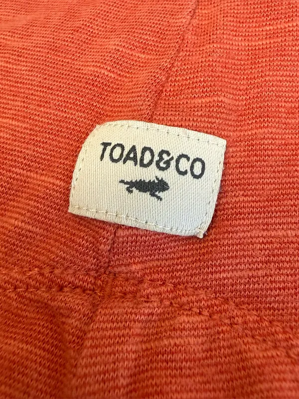 Toad & Co Rufflita II Tee Shirt Top Womens Medium Orange Organic Cotton Gorpcore - Image 4