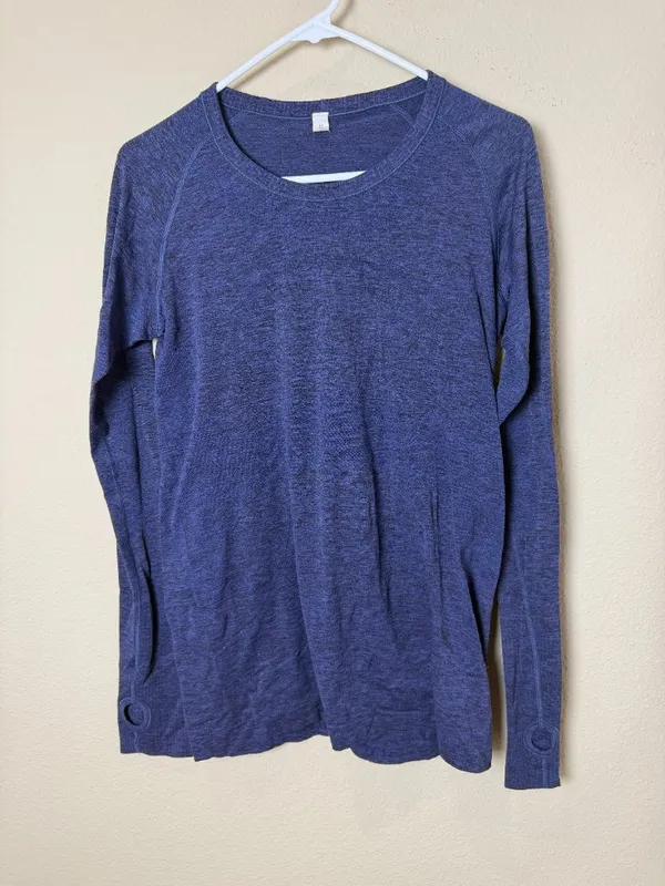 Lululemon Swiftly Tech Round Neck Navy Blue Heather Size 10 - Image 2