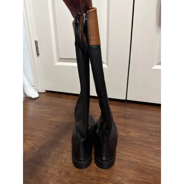 Franco Sarto Meyer Black Cognac Leather Riding Boots Wide Calf Equestrian - Image 5
