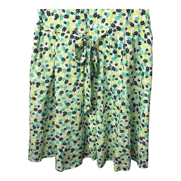 On 34th Floral‎ Flutter Sleeve Dress Womens XS Green White Mini Belted Pockets - Image 5