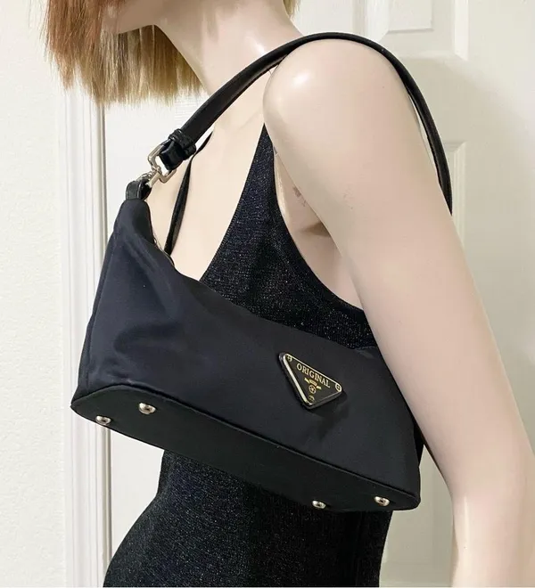 Vintage Y2K The Original Brand Black Nylon Mini Bag Shoulder Bag - Image 2