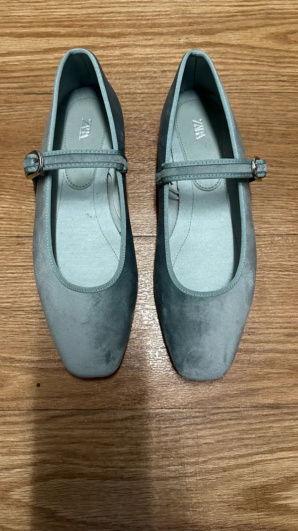 ZARA flat velvet ballet shoes - Image 2