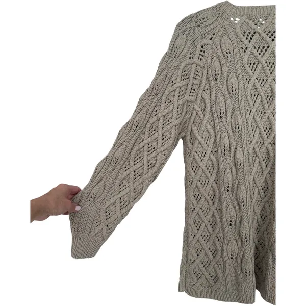 Alfred Sung‎ Sport Vintage Cable Knit Fisherman Crew Neck Sweater Size Small - Image 11