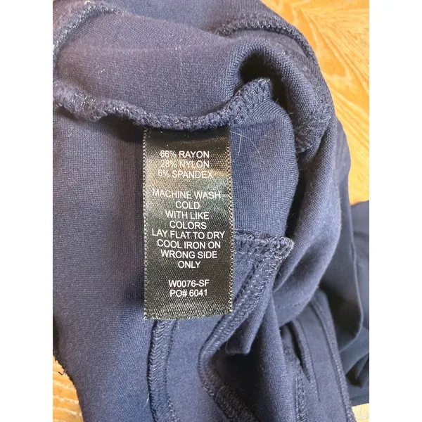 Betabrand Class DPYP Dress Pant Yoga Pant Straight Navy Blue W0076 Size Small - Image 6