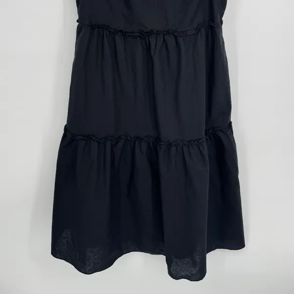 Petal + Pup Erenda Dress Size 10 Black Linen Cotton Tiered Midi Boho Summer - Image 5