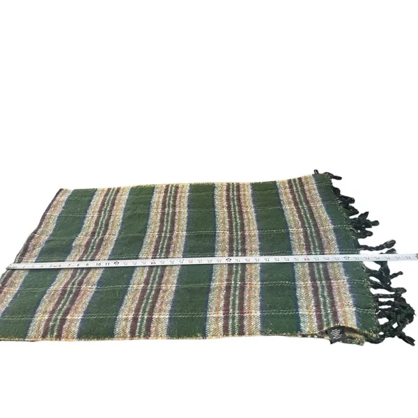 Steve Madden Reversible Wrap Shawl Scarf Green Plaid & Leopard Fringe 82x21’ NWT - Image 7