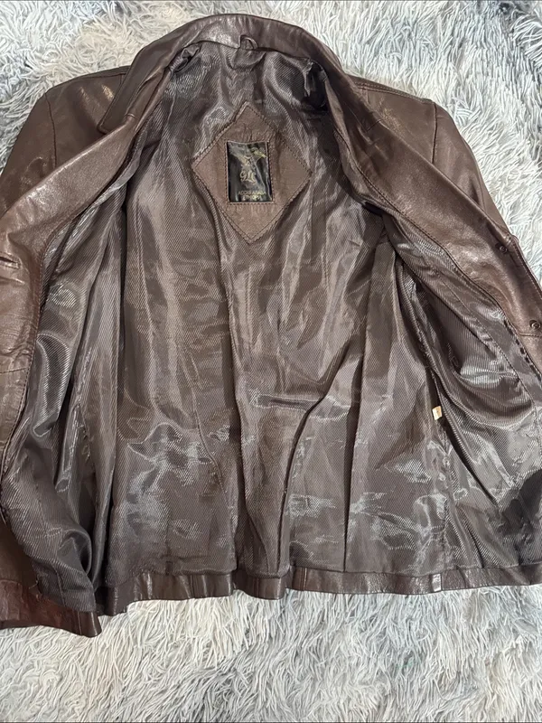 Women's Two-Tone Brown Leather Blazer Jacket. 🚨Limited liquidation🚨 - Image 6